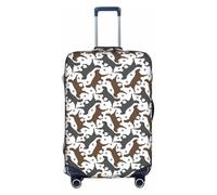 CKGODGF Trotting Flat Coated Retrievers Paw Print Elastic Luggage Cover,Copertura per bagagli personalizzata con cerniera., bianco, S