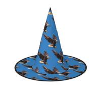 CKGODGF Un mago con stampa aquila, accessori per costume da mago, cappello pieno di Halloween, adatto per giochi di ruolo per feste, 1 pezzo