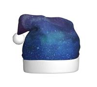 CKGODGF Universo con stelle galassia interstellare stampa alla moda e unico cappello di Natale, cappello di Babbo Natale retrò, classico cappello di peluche per Capodanno