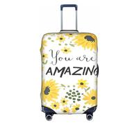 CKGODGF Wild Daisy Flower Stampa Elastico Deposito Copertura, Personalizzato Copertura Dei Bagagli con Cerniera., bianco, M