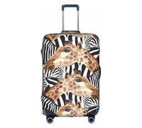CKGODGF Zebra e Giraffe Stampa Elastico Deposito Copertura, Personalizzato Copertura Dei Bagagli con Cerniera., bianco, XL