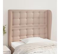 CKioict Accessorio da letto per camera da letto, testiera con orecchie, colore cappuccino, 93 x 23 x 118/128 cm, in ecopelle, adatta per studio, hotel, camera da letto