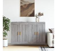 CKioict Armadietti a Parete 2 pz Grigio Sonoma in Legno Multistrato per Soggiorno e Cucina, Pratici e Decorativi con Ampio Spazio Portaoggetti, Montaggio a Parete per Ottimizzare