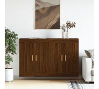 CKioict Armadietti a Parete 2 pz in Legno Multistrato Rovere Marrone per Soggiorno Cucina Bagno con Montaggio a Parete Ampio Spazio Portaoggetti Organizzazione Casa Pratici