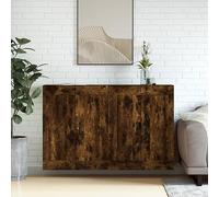 CKioict Armadietti a Parete 2 pz Rovere Fumo in Legno Multistrato per Soggiorno Cucina Bagno, Mobile Pensile con Ampio Spazio di Conservazione, Montaggio a Parete Facile, Design