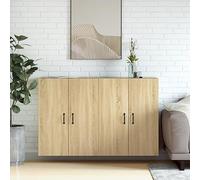 CKioict Armadietti a Parete 2 pz Rovere Sonoma in Legno Multistrato con Ampio Spazio Portaoggetti e Design Montaggio a Parete per Organizzazione Interni - Materiale Robusto