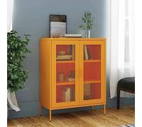 CKioict Armadietto da cucina in acciaio, per studio, soggiorno, colore: giallo senape, 80 x 35 x 101,5 cm