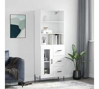 CKioict Armadietto multiuso per camera da letto, mobili High board, bianco, 69,5 x 34 x 180 cm, in legno per corridoio, camera da letto, soggiorno