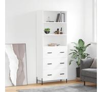 CKioict Armadietto multiuso per camera da letto, mobili High board, bianco, 69,5 x 34 x 180 cm, in legno per corridoio, camera da letto, soggiorno