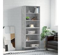 CKioict Armadietto multiuso per camera da letto, mobili high-board, grigio cemento, 69,5 x 32,5 x 180 cm, in legno per corridoio, camera da letto, soggiorno