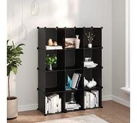 CKioict Armadietto multiuso salvaspazio con 12 cubi nero PPper corridoio camera da letto ingresso