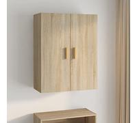 CKioict Armadietto Pensile a Parete Rovere Sonoma 69,5x34x90 cm in Legno Multistrato Robusto con 3 Scomparti Spaziosi per la Conservazione Domestica e Organizzazione Pratica Anta