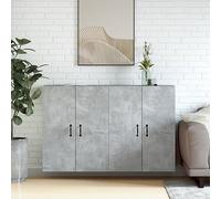 CKioict Armadio per sala da pranzo, consolle, 2 pezzi, grigio cemento, materiale in legno, per camera da letto e soggiorno e ufficio