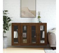 CKioict Armadio per soggiorno, consolle, multiuso, 2 pezzi, effetto rovere marrone, materiale in legno, per ingresso, corridoio, soggiorno