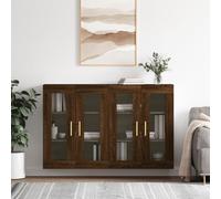 CKioict Armadio per soggiorno, consolle, multiuso, 2 pezzi, effetto rovere marrone, materiale in legno, per ingresso, corridoio, soggiorno