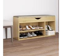CKioict Cassettiera per scarpe nel corridoio, multiuso, salvaspazio, con cuscino, rovere Sonoma, 104 x 30 x 49 cm, materiale in legno, per ingresso, armadio e corridoio