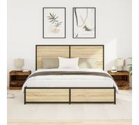 CKioict Comodini con luci a LED, 2 pezzi, in legno vecchio, comodino per camera da letto, camera da letto, 50 x 40 x 45 cm