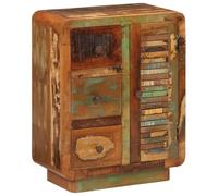 CKioict Credenza con 3 Cassetti in Legno Massello di Recupero 55x30x70 cm Design Senza Tempo Ampio Spazio Conservazione Mobile Resistente per Oggetti Decorativi Album Foto Piante