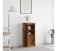 CKioict Credenza con luci a LED, in legno anticato per soggiorno, interni, 41 x 37 x 100 cm