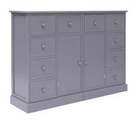 CKioict Credenza Grigia in Legno con 10 Cassetti e 2 Ante per Soggiorno e Ingresso, Mobile Multiuso Robusto in Paulownia e Pioppo con Pannelli MDF, Design Modulare per Arredamento