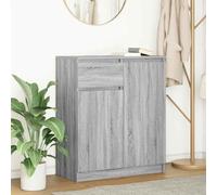CKioict Credenza Grigio Sonoma con Cassetto Ante e Ripiani in Truciolato Resistente all'Umidità per Soggiorno o Ufficio, Design Modulare Flessibile e Facile Pulizia, Dimensioni