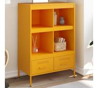CKioict Highboard giallo senape, armadietto da giardino per interni, ufficio, 68 x 39 x 101,5 cm, in acciaio