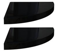 CKioict Mensole Angolari Per Muro, Scaffale Da Parete Multifunzionale, Scaffali Angolari a Parete 2 pz, Robusto e durevole Adatto per Bagno, cucina, camera da letto Nero Lucido 35x35x3,8 cm