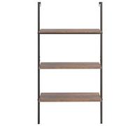 CKioict Mensole da Parete Angolare Libreria indipendente Armadio moderno per l'archiviazione Scaffale Pendente 3 Livelli Marrone Scuro e Nero 64x35x120,5 cmper bagno, ingresso, ufficio, cucina