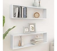 CKioict Mensole da parete per cucina, DVD, 2 pezzi, bianco, 100 x 15 x 30 cm, materiale in legno, per soggiorno, cucina, bagno