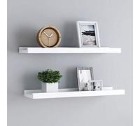 CKioict Mensole sospese per DVD, 2 pezzi, bianco, 40 x 9 x 3 cm, in MDF, per cucina, camera da letto, soggiorno