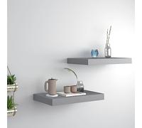 CKioict Mensole sospese per DVD, 2 pezzi, grigio, 40 x 23 x 3,8 cm, in MDF, per soggiorno, camera da letto, ufficio