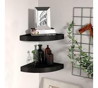 CKioict Mensole sospese per DVD, 2 pezzi, nero, 25 x 25 x 3,8 cm, in MDF, per cucina, camera da letto, soggiorno