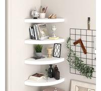 CKioict Mensole sospese per DVD, 4 pezzi, bianco, 35 x 35 x 3,8 cm, in MDF, per cucina, camera da letto, soggiorno