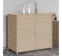 CKioict Mobile da esterno Mobile da esterno balcone Contenitore da giardino per esterno Armadietto Portaoggetti Giardino Beige 83x45x76 cm PolyrattanAdatto per terrazze, balconi e giardini