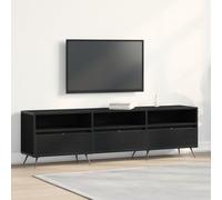 CKioict Mobile TV Moderno in Legno Ingegnerizzato Nero con 3 Cassetti e 3 Ripiani, Design Elegante per Soggiorno, Ampio Spazio Archiviazione per Dispositivi Multimediali e Console,