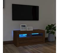 CKioict Mobiletto moderno per TV con luci a LED, effetto rovere, 90 x 35 x 40 cm, per soggiorno e sala da pranzo