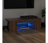 CKioict Moderna credenza per TV, soggiorno, con luci a LED, effetto rovere, 90 x 39 x 30 cm, per soggiorno e sala da pranzo