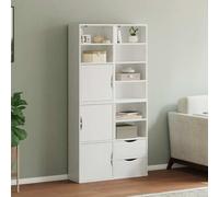 CKioict ODDA - Armadietti da giardino in legno di pino massiccio, 4 pezzi, colore: bianco, per interni, soggiorno, 40 x 24 x 79 cm