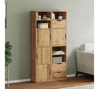 CKioict ODDA - Armadio da giardino in legno di pino massiccio, 4 pezzi, per interni, soggiorno, 40 x 24 x 79 cm