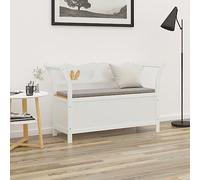 CKioict Panca Sala da Pranzo Panca contenitore da esterno Panca ingresso Panca Bianca 107x45x75,5 cm Legno Massello di AbetePer corridoio, camera da letto, soggiorno
