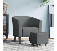 CKioict Poltrona da club con poggiapiedi, grigio scuro, in tessuto, per camera da letto, balcone
