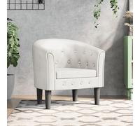 CKioict Poltrona da club in ecopelle bianca con sgabello sedia per soggiorno interno