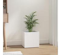 CKioict Porta piante da interno Vasi alti da esterno Fioriere da esterno grandi Fioriera Bianco Lucido 40x40x40 cm in Legno Multistrato Per Piante,Fiori,Frutta e Verdura