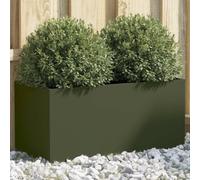 CKioict Porta piante da interno Vasi alti da esterno Fioriere da esterno grandi Fioriera Verde Oliva 62x30x29 cm in Acciaio Per Piante,Fiori,Frutta e Verdura