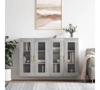 CKioict Salotto Armadio Consolle Multiuso Armadio Armadio 2 Pz Grigio Sonoma Materiale Legno Per Ingresso Corridoio Soggiorno