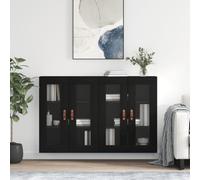 CKioict Salotto Armadio Consolle Multiuso Armadio Armadio Armadio 2 Pezzi Nero Materiale Legno Per Ingresso Corridoio Soggiorno