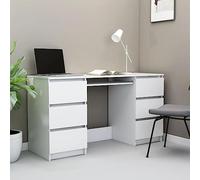 CKioict Scrivania bianca, 140 x 50 x 77 cm, in legno, per ufficio, per computer, adatta per uffici, appartamenti, spazi vuoti