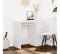 CKioict Scrivania bianca 90 x 45 x 76 cm in legno per ufficio, scrivania per bambini, estraibile, adatta per uffici, appartamenti, spazi vuoti