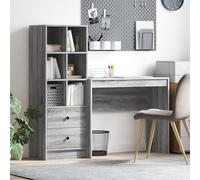 CKioict Scrivania con spazio di archiviazione grigio Sonoma truciolare credenze armadio per ufficio camera da letto