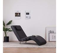 CKioict Sdraio Massaggiante Poltrona relax Chaise longue salotto Sedia di riposo Adatto per camere da letto, studi e soggiorni con Cuscino Nero in Similpelle